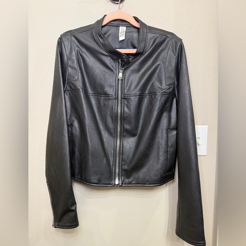 SPANX Black Leather Women's Jacket